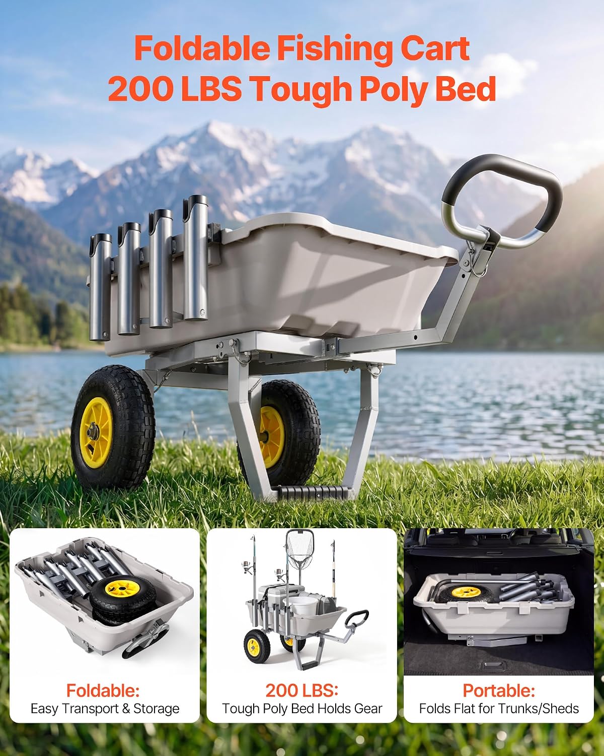 Beach Fishing Cart with 8 Rod  - Fishing Rod Holder 评论和价格